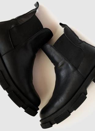 Челси, ботинки черные кожаные