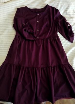 Очень красивое платье, темно-бордового цвета. приятное к телу.3 фото