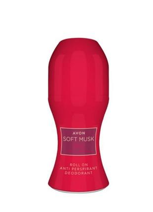 Дезодорант-антиперспирант с шариковым аппликатором avon soft musk velvet berries, 50 мл1 фото