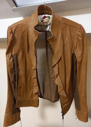 Куртка пиджак кожа+текстиль р. s-m