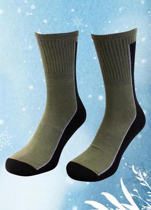 Шкарпетки трекінгові жіночі оливкові 41-42(махра)