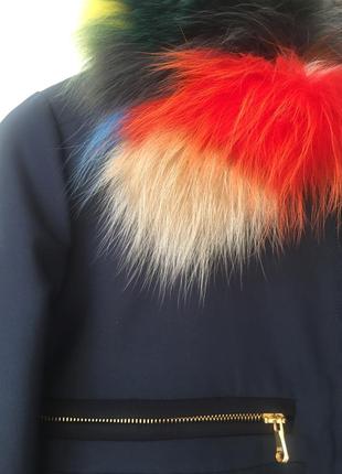 Женская куртка бомбер бренд harvey fairclothe (made in usa), размер s, мех лисы2 фото