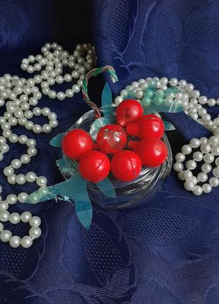 Рябинушка🍁 елочная🎄☃️ игрушка новогодняя подвеска винтаж ссср советская стекло рябина ягоды стеклянные эмали6 фото