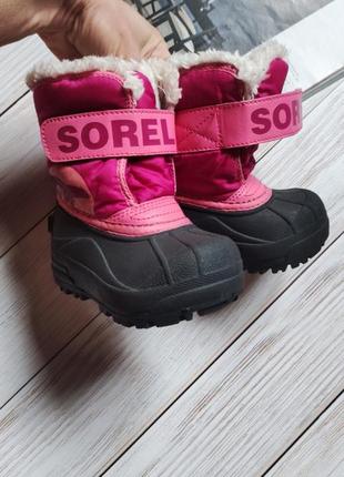 Крутые брендовые розовые зимние сапоги sorel (оригинал)8 фото