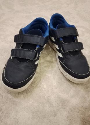 Кроссовки adidas, кроссовки для мальчика, кожаные кроссовки, синие кроссовки1 фото