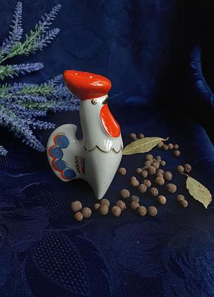 Петушок 🌻🐓 винтаж! полонное солонка спецовочница ссср советская фарфор роспись...