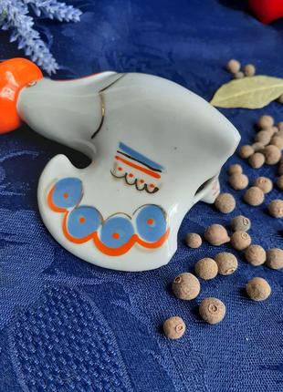 Петушок 🌻🐓 винтаж! полонное солонка спецовочница ссср советская фарфор роспись...