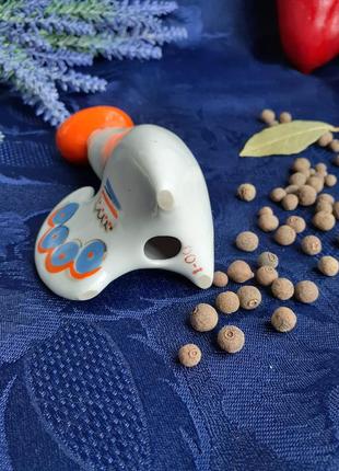 Петушок 🌻🐓 винтаж! полонное солонка спецовочница ссср советская фарфор роспись...