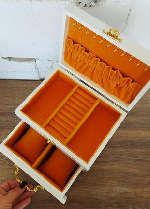 Скринька для прикрас tm wooden organizer "modular orange" білий jb0165 фото