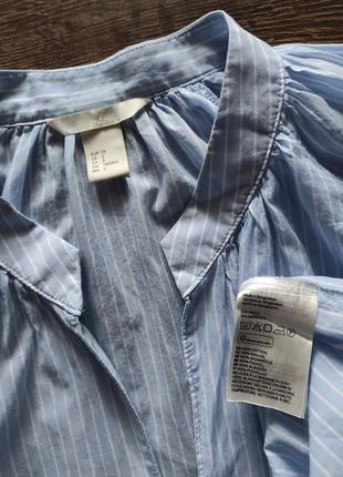 H&m  тоненькая хлопковая оверсайз рубашка xs7 фото