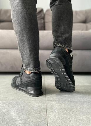 Жіночі зимові кросівки на хутрі new balance 574 high black7 фото