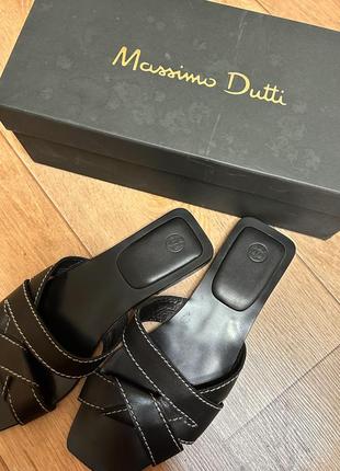 Шлёпки massimo dutti кожаные