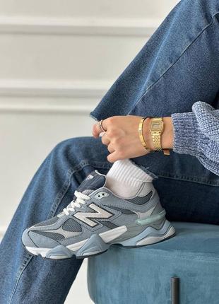 Замшеві жіночі кросівки new balance 9060 grey arctic