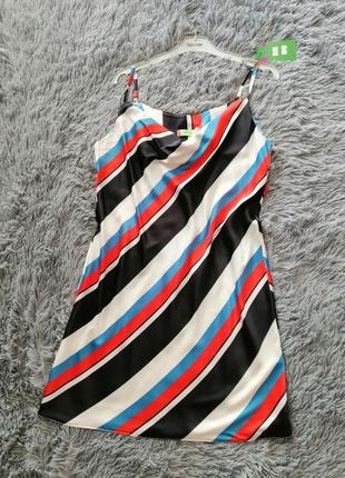 Плаття в стилі білизни штучний шовк в смужку