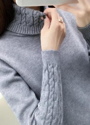 Теплый зимний свитер саэтрик с высоким воротником4 фото