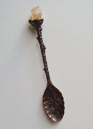 Набор красивых ложек с натуральными камнями, хэллоуин