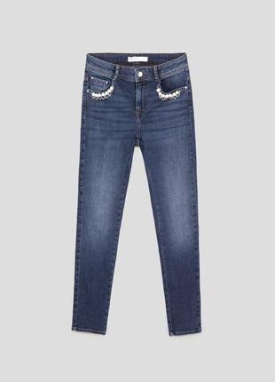 Джинси zara з перлинами