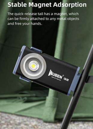 Міні-ліхтарик wuben g2, ліхтарик-брелок, кишеньковий акумуляторний ліхтарик, акумуляторний, led, 500 люменів, чорний5 фото