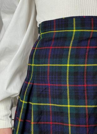 Теплая шерстяная юбка на запах в клетку шотландка 1+1=32 фото