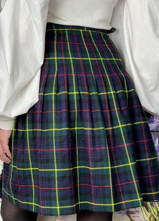 Теплая шерстяная юбка на запах в клетку шотландка 1+1=33 фото