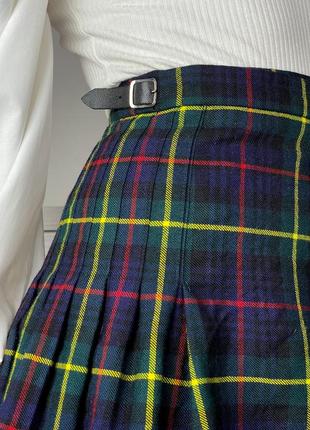 Теплая шерстяная юбка на запах в клетку шотландка 1+1=37 фото