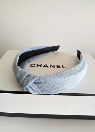 Новий обруч для волосся тканевий блакитний чалма бант ободок для голови