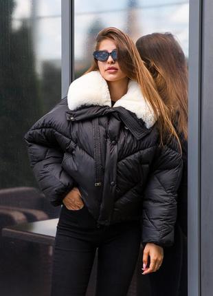 Куртка зимова жіноча (рр 42-50) к-286 чорний4 фото