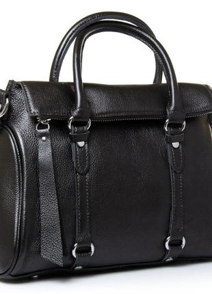 Женская кожаная сумка из натуральной кожи черного цвета