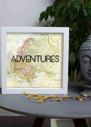 Скарбничка "adventures", білий, white, англійська r_450