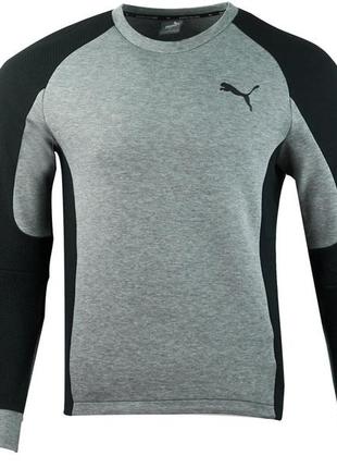 Толстовка муж. puma evostripe crew grey (xl) 580091031 фото