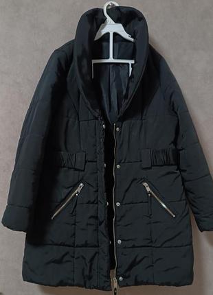 Стёганая чёрная тёплая куртка пуховик new look5 фото