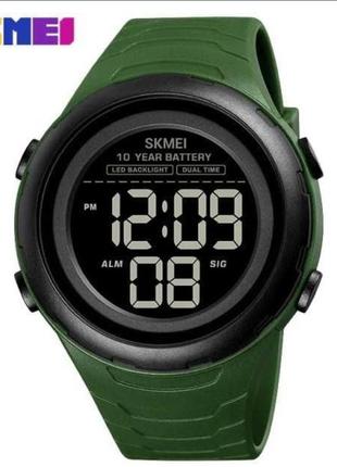 Часы skmei (скмей) 1675 цвет зелёный, водонепроницаемые, мужские часы