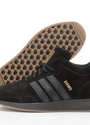 Зимние мужские кроссовки adidas iniki black (мех)41-42-43-44-45