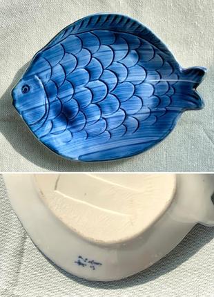 Тарелка набор япония чашка фарфор синий4 фото