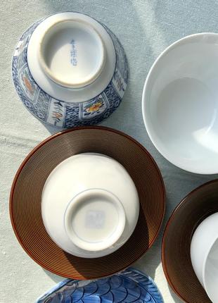 Тарілка набір японія чашка фарфор синій9 фото
