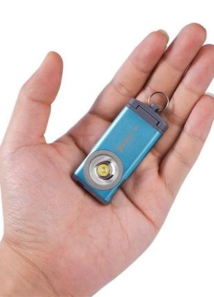 Міні-ліхтарик wuben g2, ліхтарик-брелок, кишеньковий акумуляторний ліхтарик, акумуляторний, led, 500 люменів, блакитний4 фото