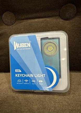 Міні-ліхтарик wuben g2, ліхтарик-брелок, кишеньковий акумуляторний ліхтарик, акумуляторний, led, 500 люменів, блакитний3 фото