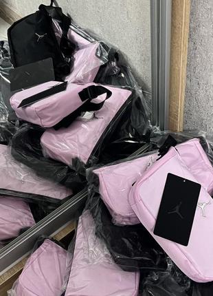 Оригінальні сумочки jordan в кольорах black та arctic pink10 фото