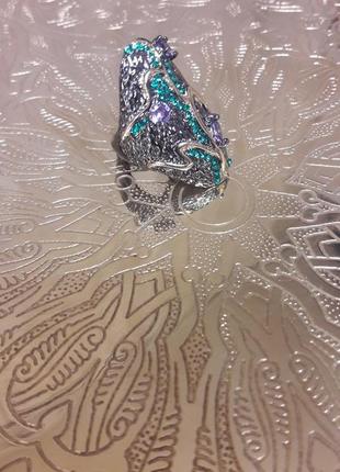 Шикарное серебрянное кольцо с натуральным аметистом