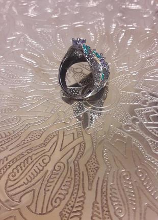 Шикарное серебрянное кольцо с натуральным аметистом4 фото