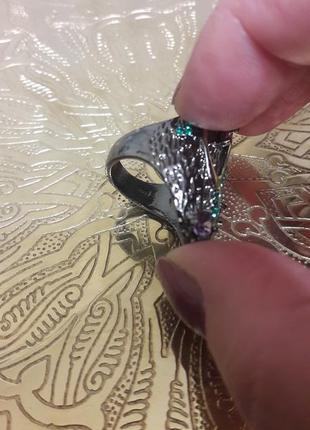 Шикарное серебрянное кольцо с натуральным аметистом5 фото