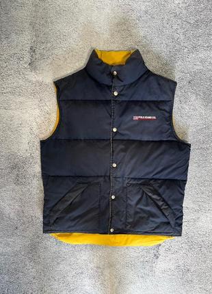 Мужская винтажная двухсторонняя пуховая безрукавка polo Jaxon ralph lauren