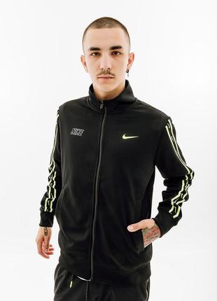 Мужская куртка nike m nsw repeat sw pk tracktop  черный m (7dfd1183-011 m)