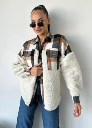 Сорочка жіноча тедді хутряна з байкою s, м, l, xl, 2xl 6 кольорів razg3591-sv493iве