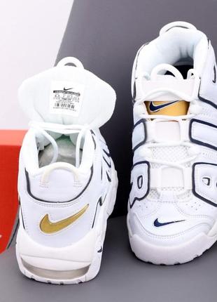 Мужские кроссовки nike air more uptempo white blue 424 фото