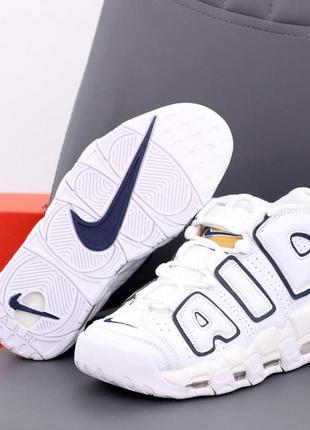 Мужские кроссовки nike air more uptempo white blue 42