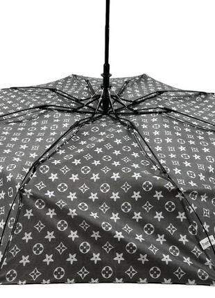 Жіноча парасоля напівавтомат від toprain на 8 спиць з принтом, чорний, 02020-35 фото