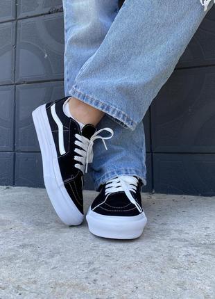 Кеди vans sk8-low black/white2 фото