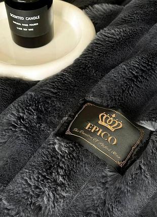 Плед покривало велюр кролик графітовий 200*230