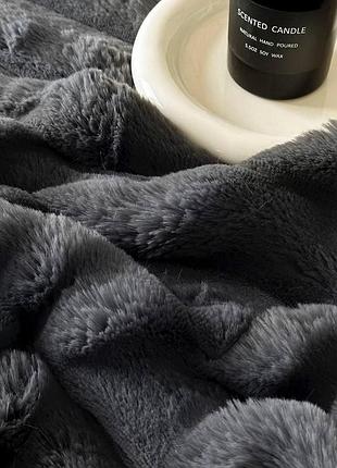 Плед покривало велюр кролик графітовий 200*230